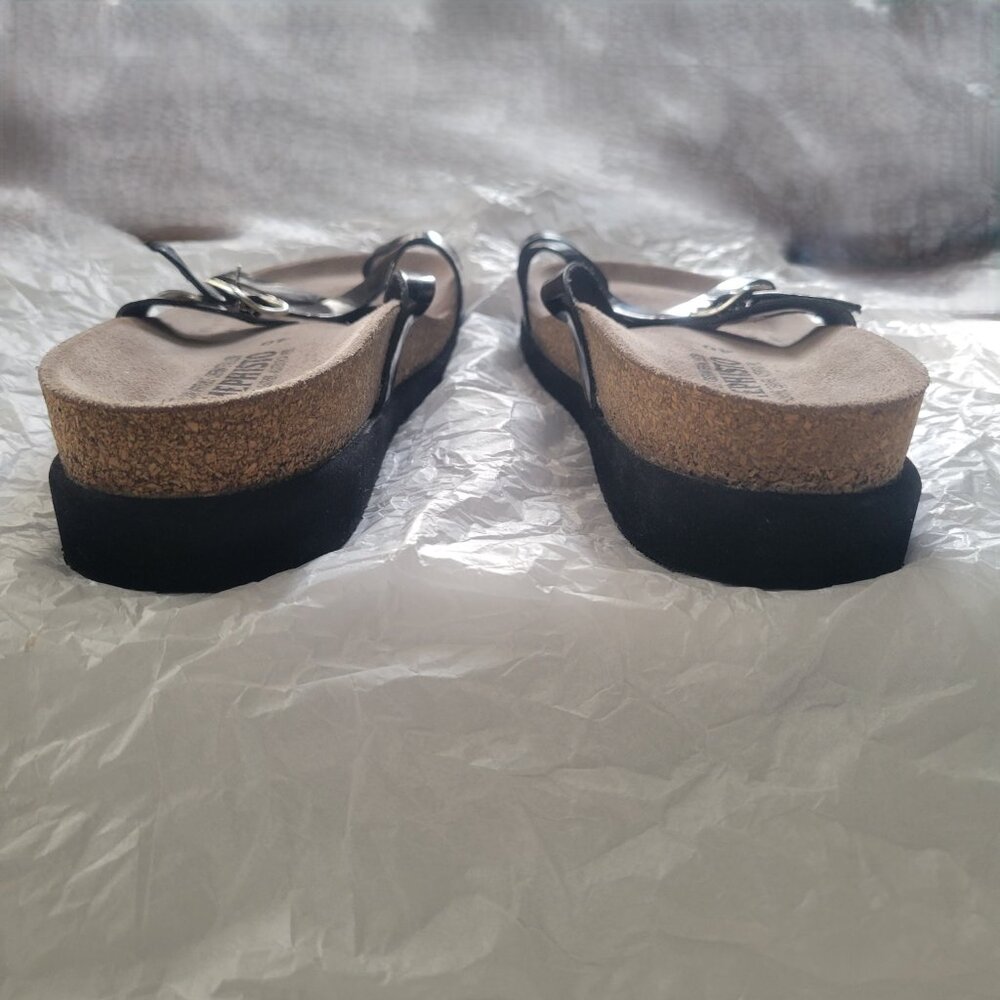 Mephisto Black Hera Sandals Patent Leather Size 40 - Picture 2 of 7